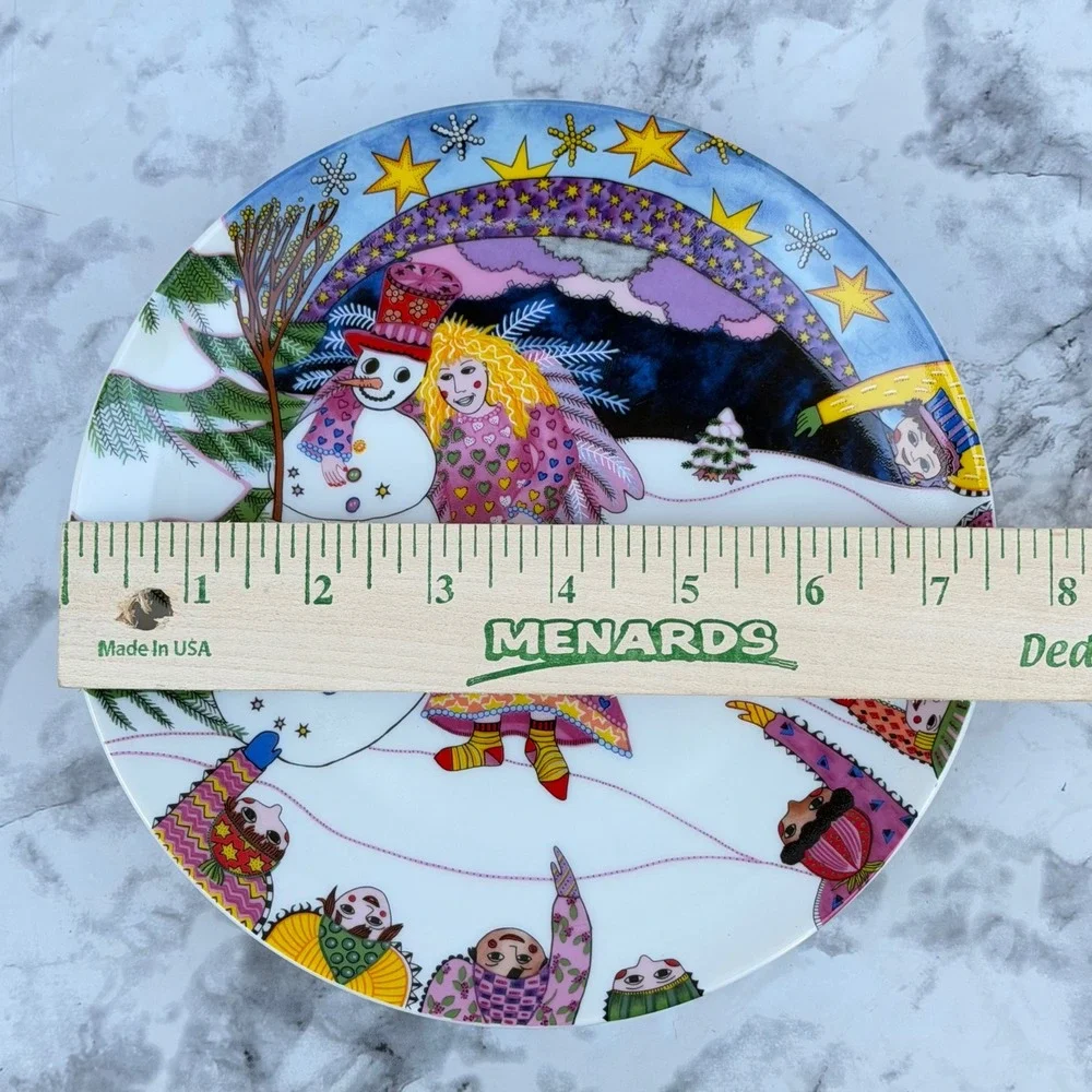 Vintage Kiki Christmas Star Peace Angel Snowman Collector Plates Set of 3 Japan